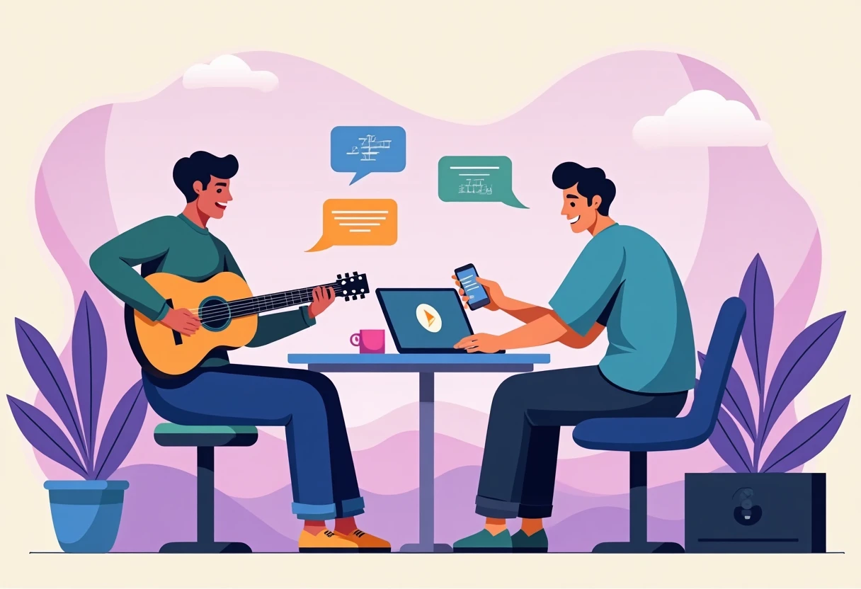 Musicians collaborating