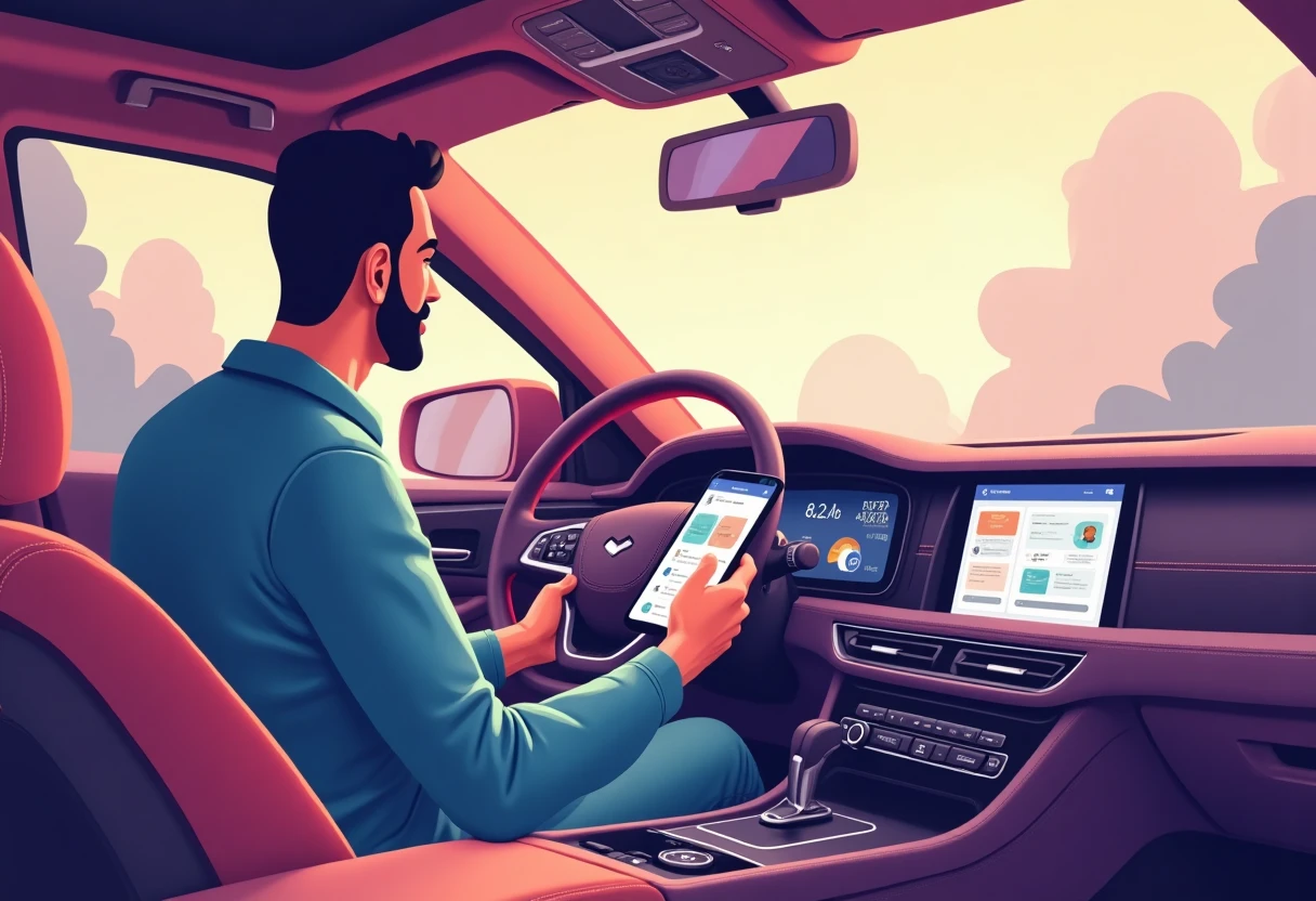 Interior de coche de lujo