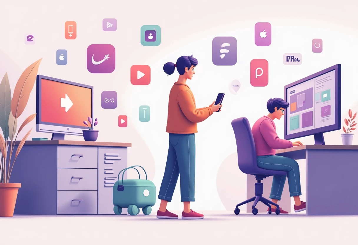 Colorful streaming app icons