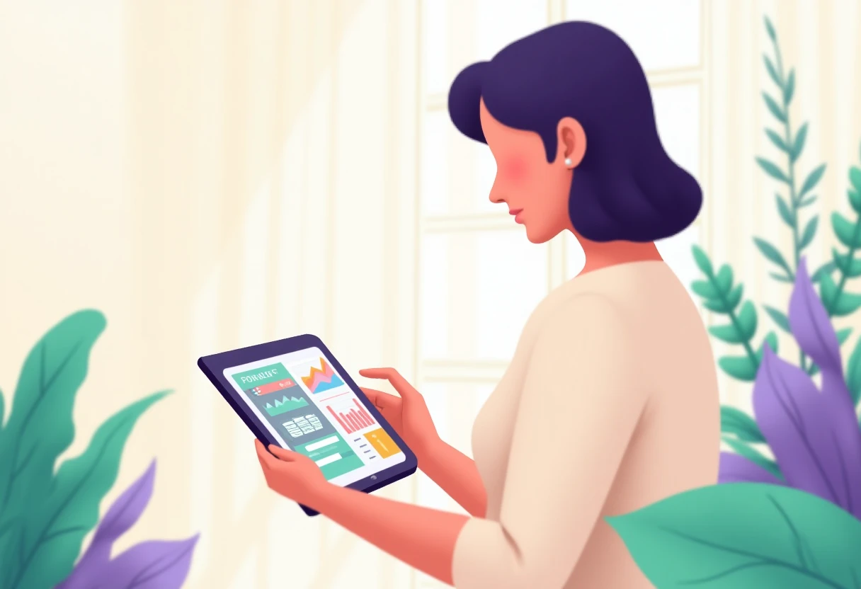Person using budgeting app