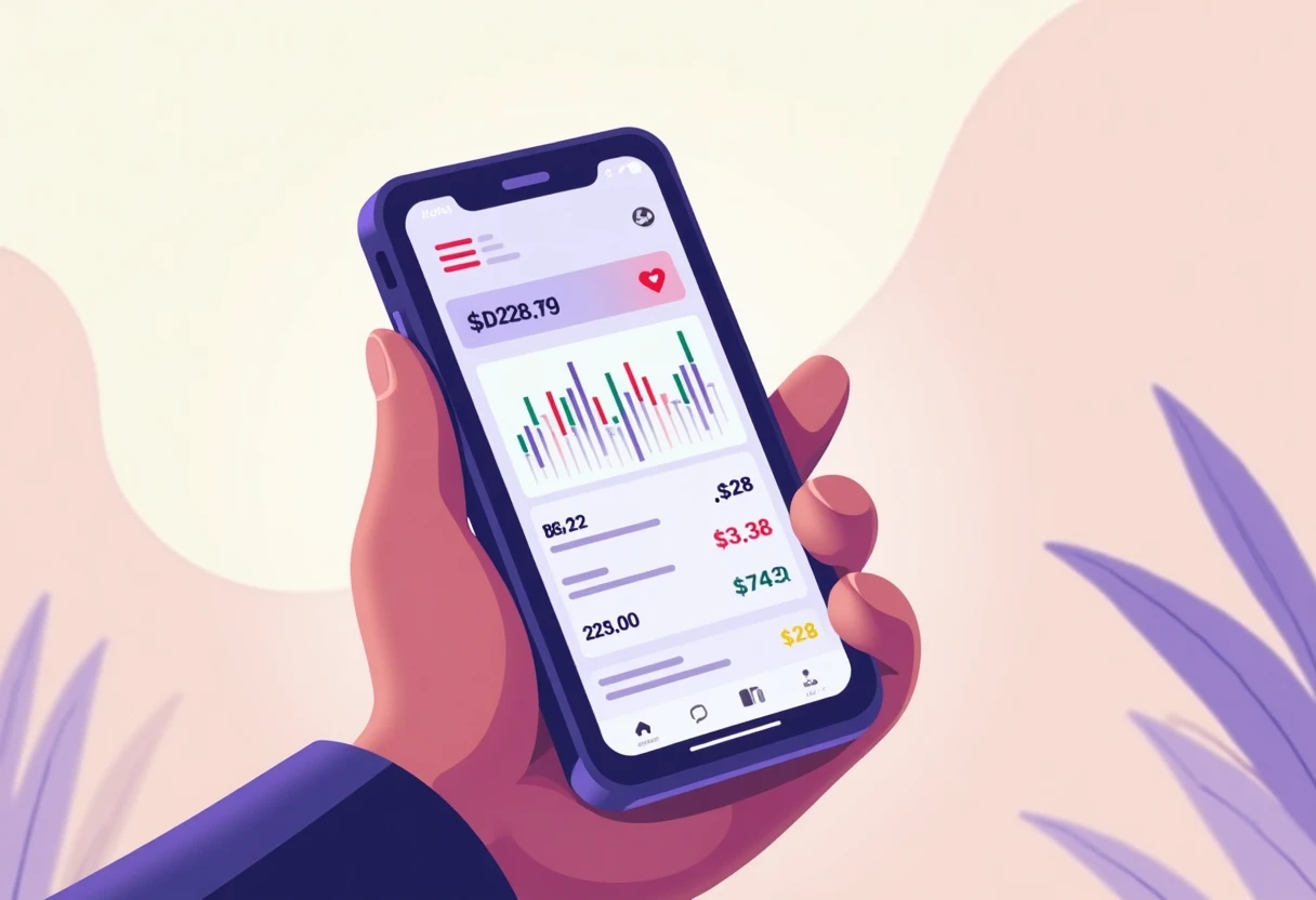 Investment app on smartphone